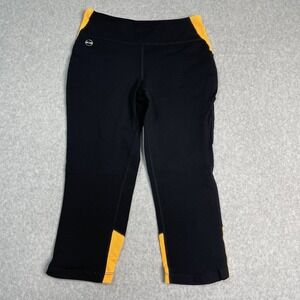 Lauren Active Ralph Lauren Women's Cropped Capri Leggings Black Orange Small